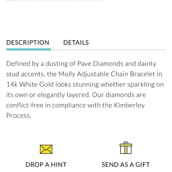 Kendra Scott FJ Molly Bracelet in White Gold with diamonds - Picture 7 of 16